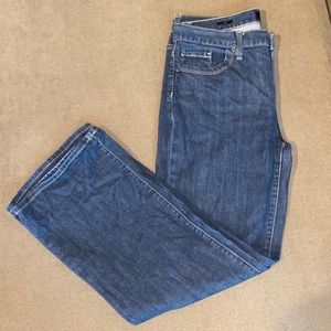 Talbot’s Petite flare leg dark wash jeans